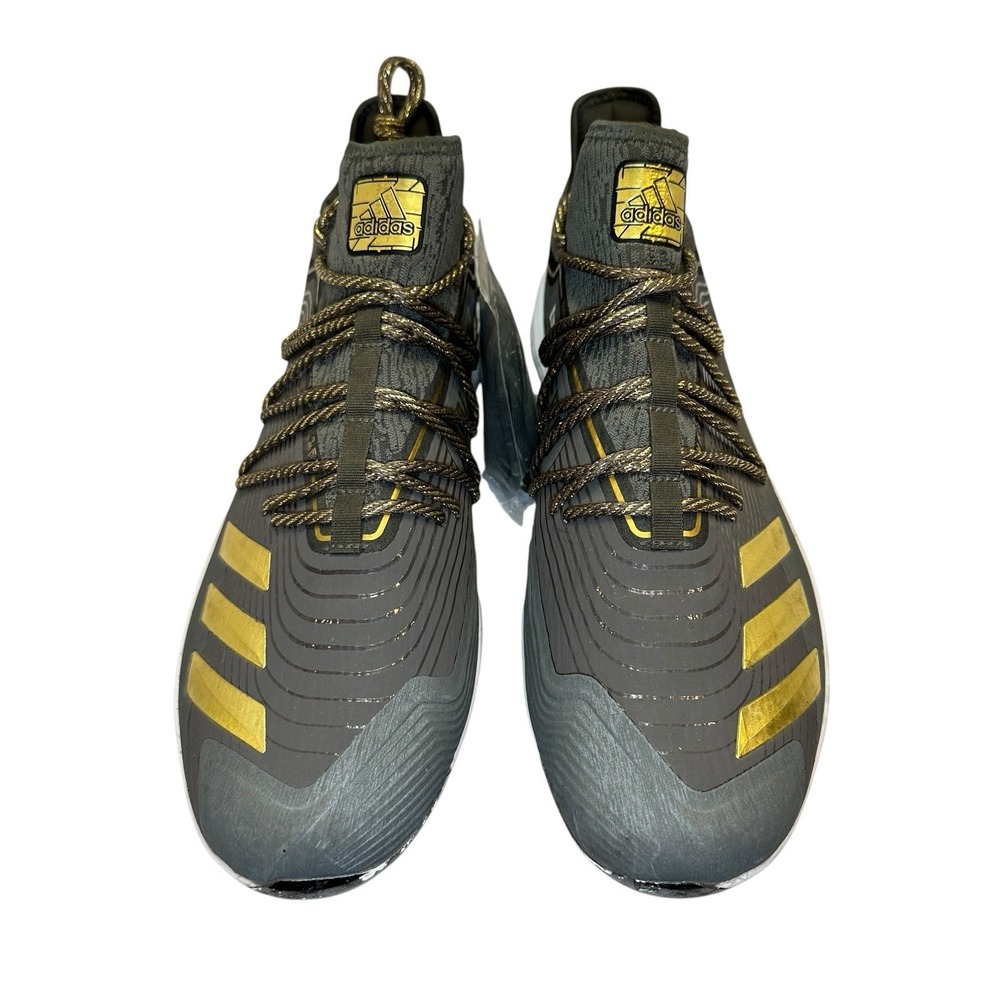 Adidas Adizero Baseball Metal Cleats Mens Sz 14 Grey Gold ART FU7544 New Defect